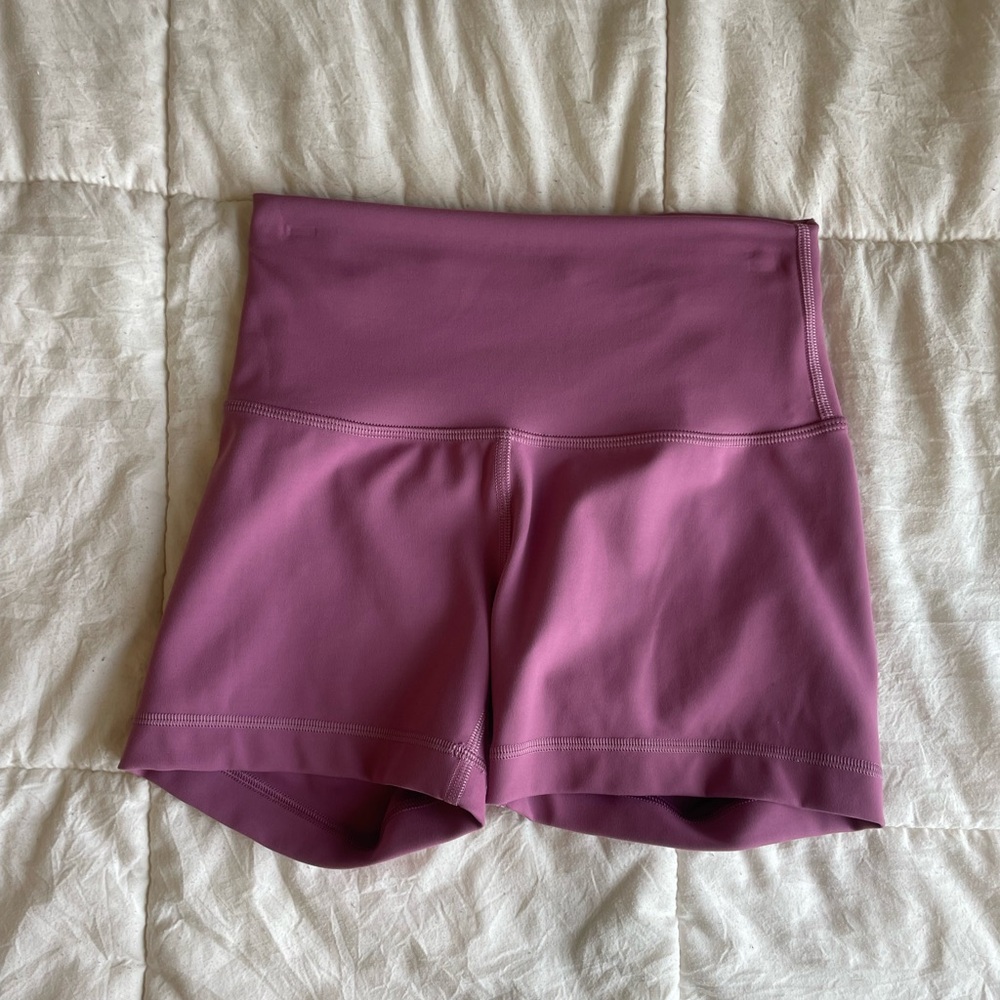 Purple lululemon wunder under train shorts size 4